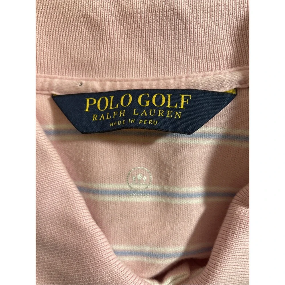 Polo‎ Golf Ralph Lauren Pro Fit Men's Medium Pink Striped Polo Shirt Ko Olina HI